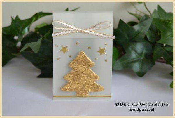 Geschenktascherl mini "Weihnachtsbaum gold"   cs1529