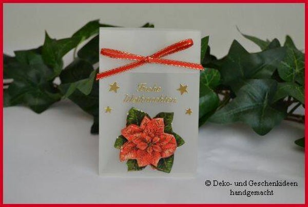 Geschenktascherl mini "Weihnachtsblüte"   cs1546