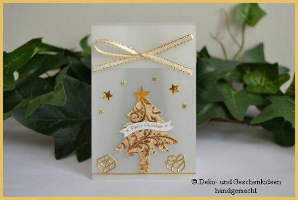 Geschenktascherl mini "Baum gold"   cs1599