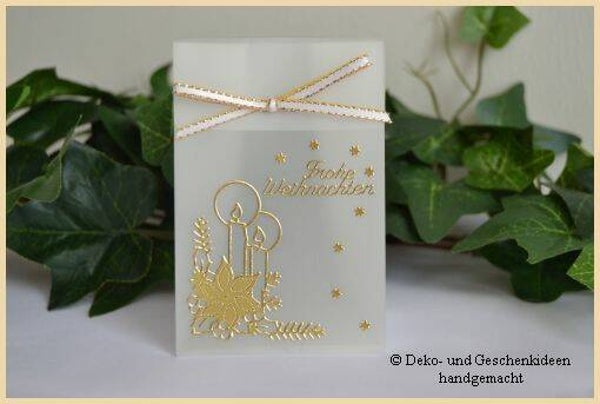 Geschenktascherl mini "Kerzen gold"   cs1620