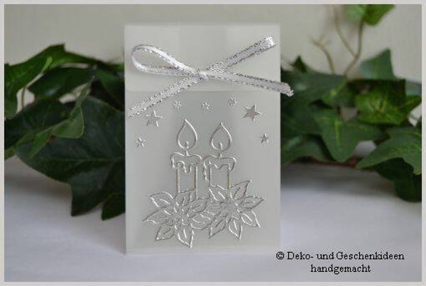 Geschenktascherl mini "Kerzen silber"   cs1622