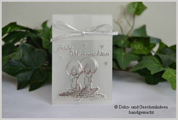 Geschenktascherl mini "Kerzen silber"   cs1623