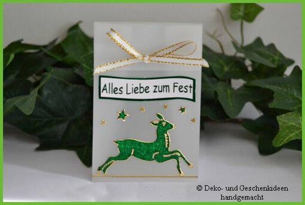 Geschenktascherl mini "Hirsch grün"   cs1657