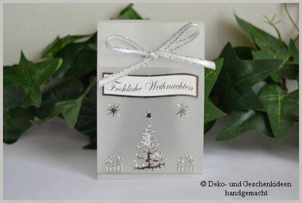 Geschenktascherl mini "Weihnachtsbaum silber"   cs1660