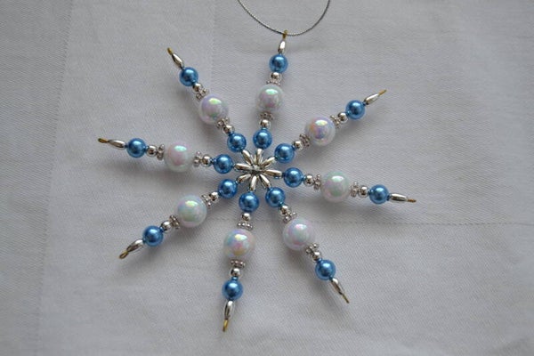 Perlenstern "blau / weiß / silber"   cs1929