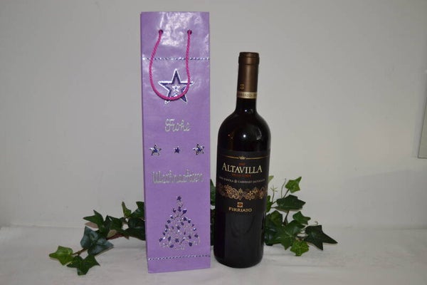 Flaschengeschenktasche hoch "lila"   cs1952