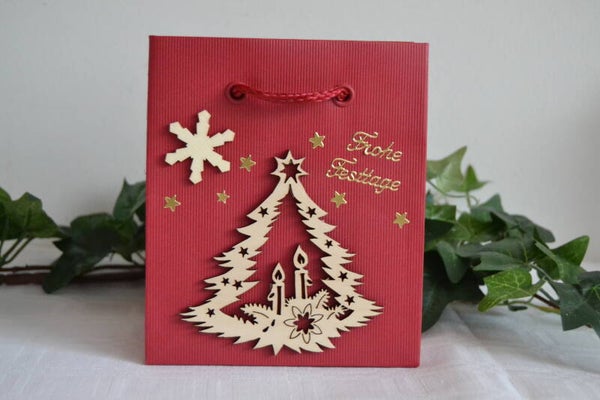 Gechenktasche "Kerze im Baum (Holz)"   cs200