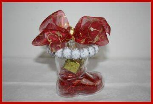 Weihnachtsstiefel "rote Masche"   cs206