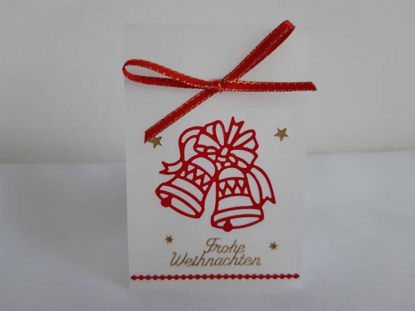 Geschenktascherl mini "Glocken rot"   cs2073