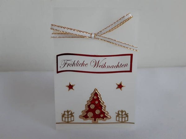 Geschenktascherl mini "Weihnachtsbaum  rot"   cs2079