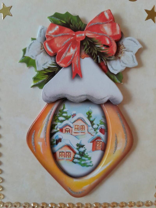 Weihnachtskarte "Landschaft in Weihnachtskugel"   cs208