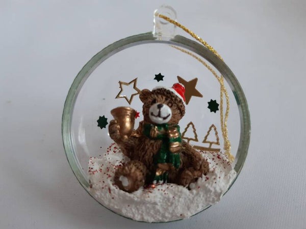 Dekohalbkugel 5 cm "Weihnachtsbär"   cs2110