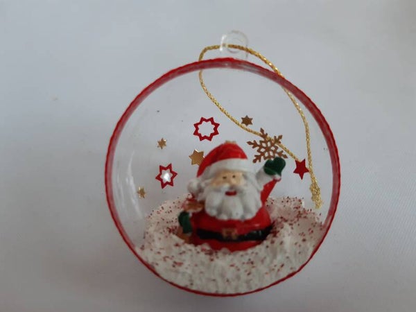 Dekohalbkugel 5 cm "Weihnachtsmann"   cs2137