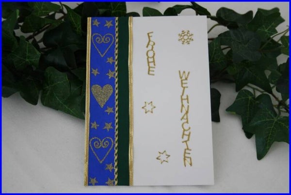 Weihnachtskarte "Band blau"   cs236