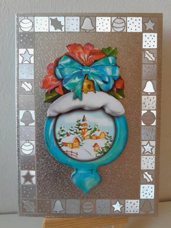 Weihnachtskarte "Landschaft in Weihnachtskugel"   cs239