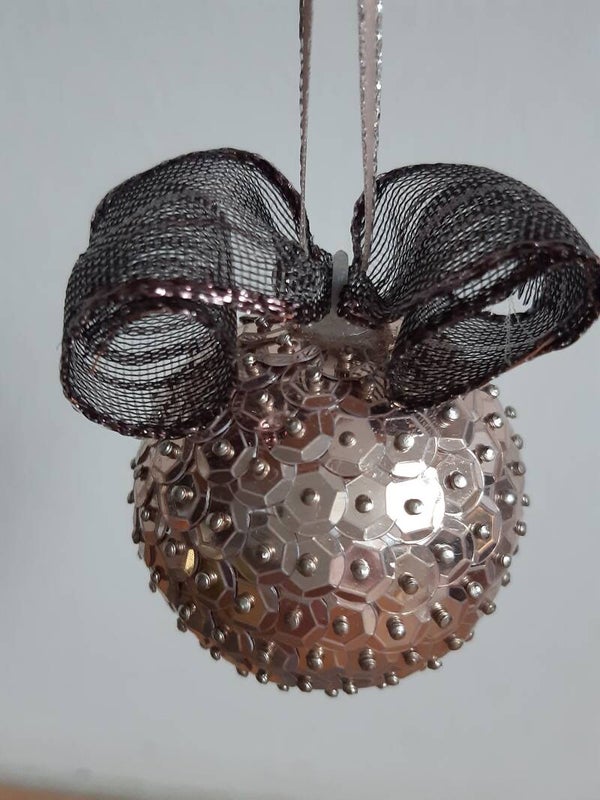 Paillettenkugel mittelbraun 4 cm   cs2443