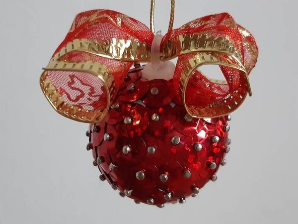 Paillettenkugel rot   cs2468