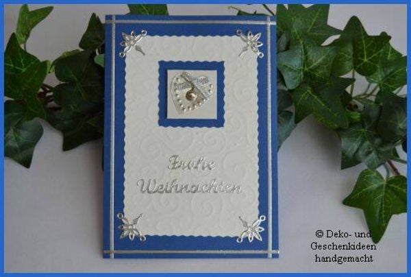 Weihnachtskarte "Herz in silber"   cs262