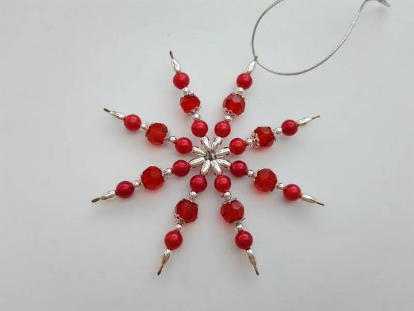 Perlenstern "rot / silber"   cs2708