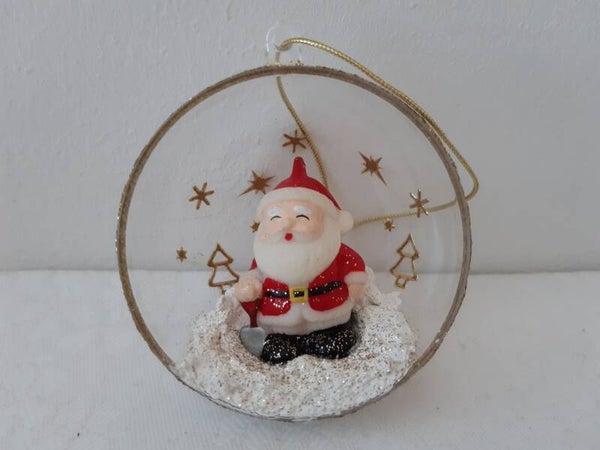 Dekohalbkugel 6 cm "Weihnachtsmann"   cs2864