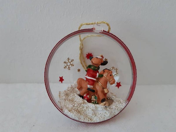 Dekohalbkugel 6 cm "Elch auf Pferd"   cs2872