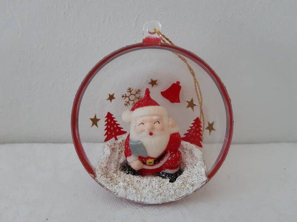 Dekohalbkugel 6 cm "Weihnachtsmann"   cs2873