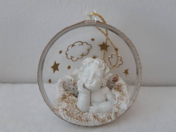 Dekohalbkugel 6 cm "Engerl"   cs2878