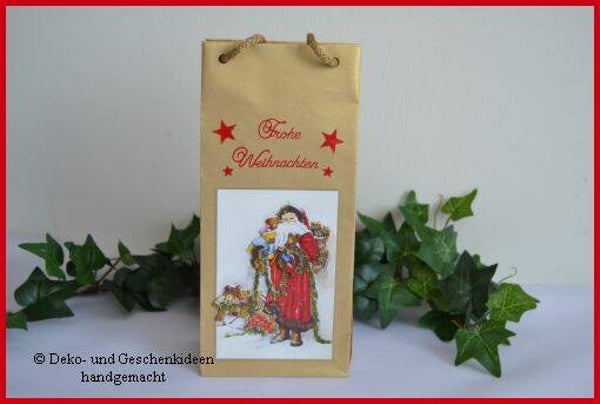 Flaschengeschenktasche "Weihnachtsmann"   cs331