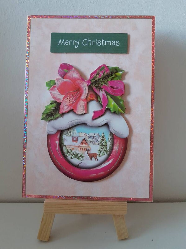 Weihnachtskarte "Winterlandschaft in Weihnachskugel"   cs415