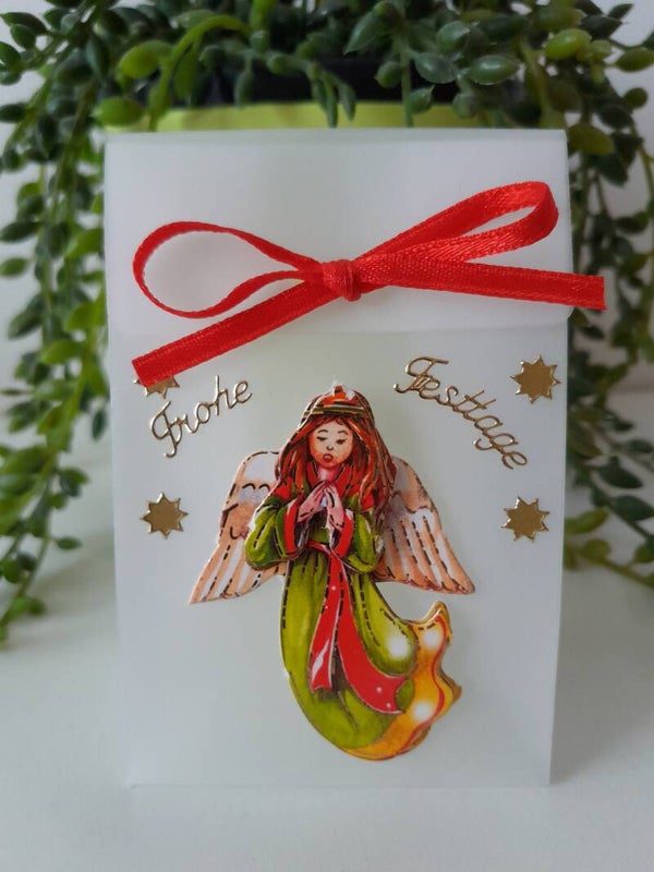 Geschenktascherl mini "Engerl grün"   cs538