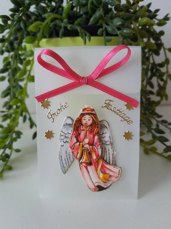 Geschenktascherl mini "Engerl musizierend"   cs539