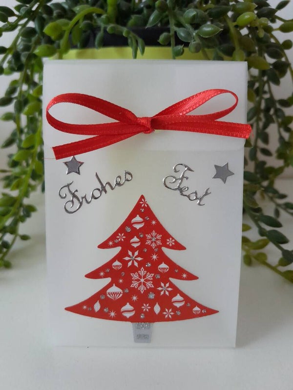 Geschenktascherl mini "Weihnachtsbaum rot"   cs547