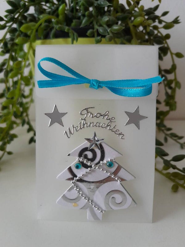 Geschenktascherl mini "Weihnachtsbaum weiß"   cs549