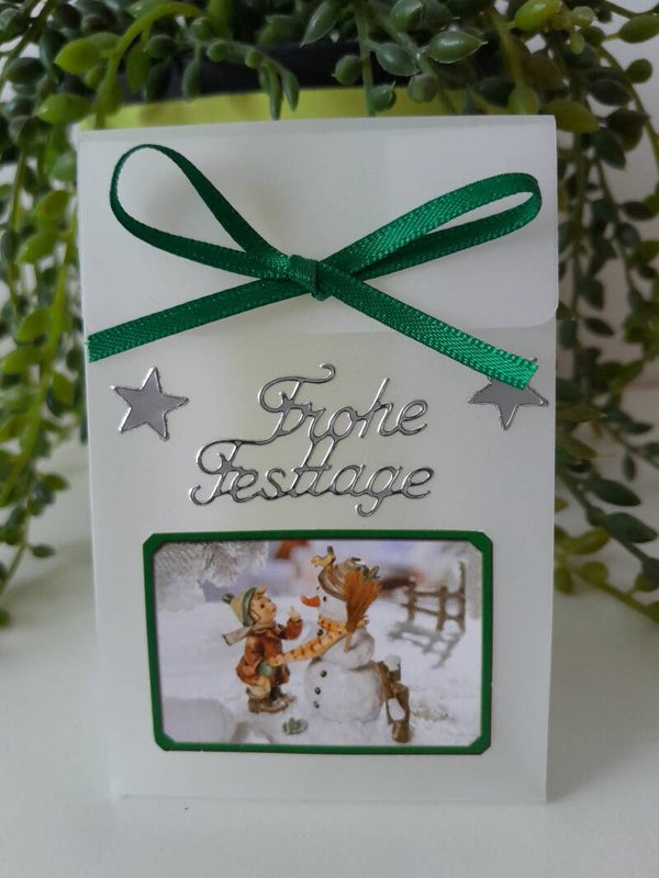 Geschenktascherl mini "Junge baut Schneemann"   cs575