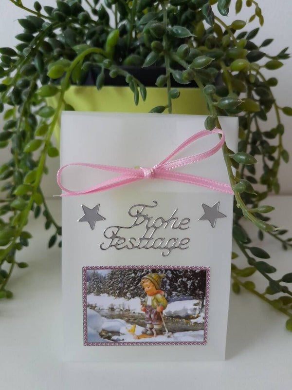 Geschenktascherl mini "Junge auf Schier"   cs578