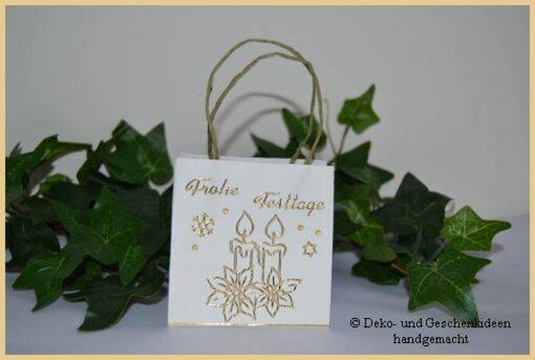 Geschenktasche "Kerzen gold"   cs58
