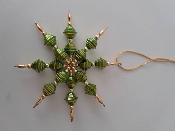 Perlenstern "grün / gold"   cs594