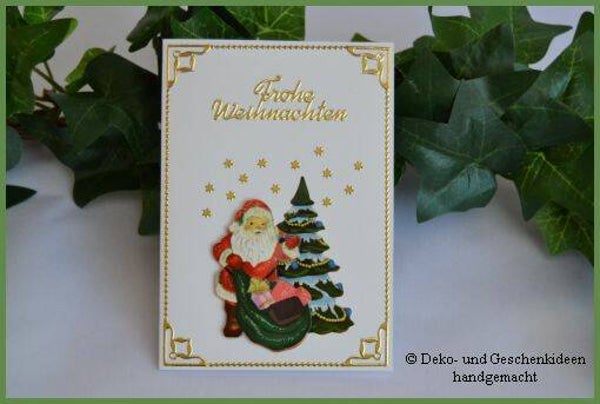 Weihnachtskarte "Weihnachtsmann mit Weihnachtsbaum"   cs660