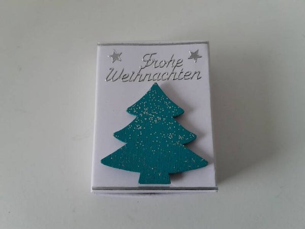 Geschenkschachterl mini "Weihnachtsbaum türkis"  cs679