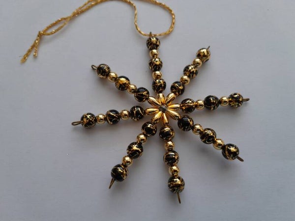 Perlenstern "schwarz gold"   cs689