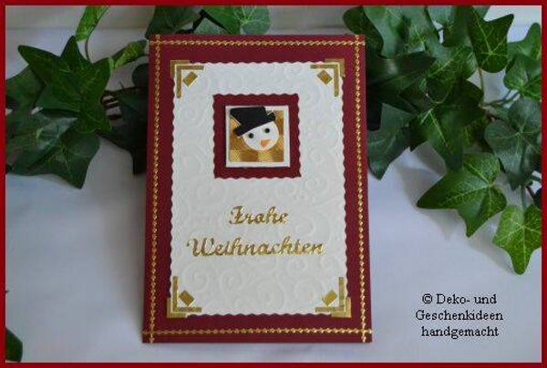 Weihnachtskarte "Schneemannkopf mit Hut"   cs782