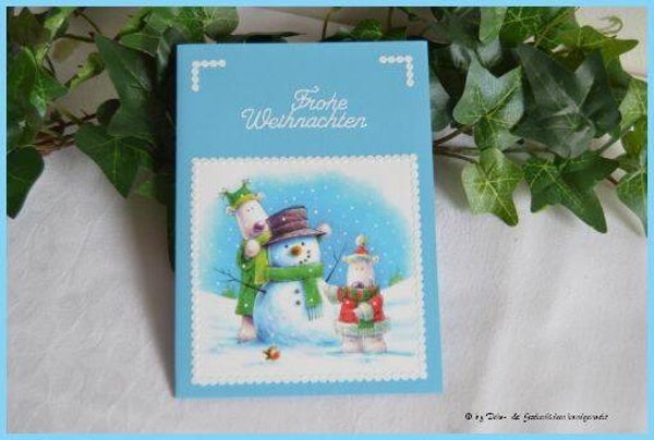 Weihnachtskarte "Schneemann"   cs822
