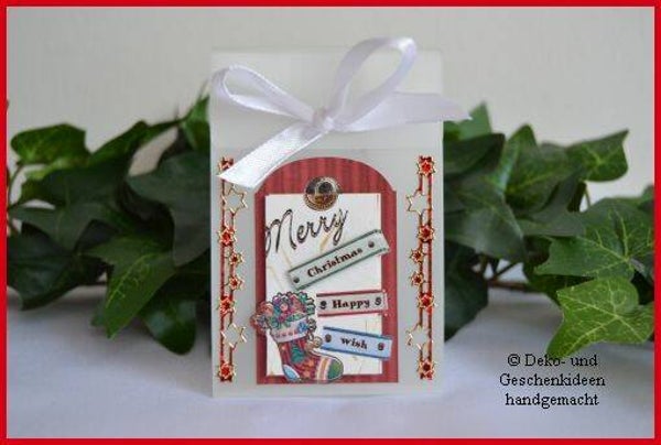 Geschenktascherl mini "Weihnachtssocke"   cs875