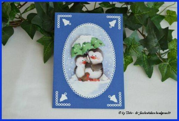 Weihnachtskarte "Pinguine"   cs912