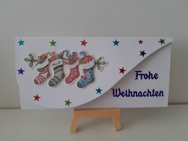 Weihnachtskarte "Weihnachtsstrümpfe"   cs92