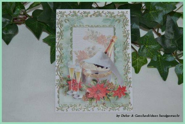 Weihnachtskarte "Sektflasche"   cs922