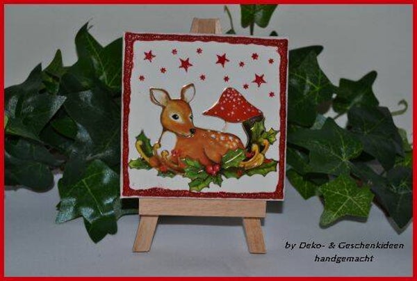 Keilrahmenbild auf Staffelei "Rehkitz"   cs962