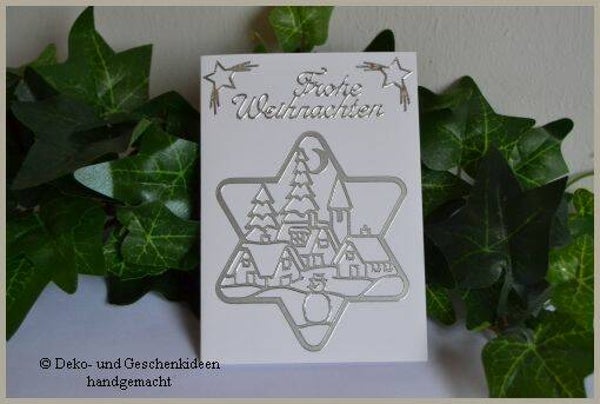 Weihnachtskarte "Weihnachtsdorf im Stern"   cs990
