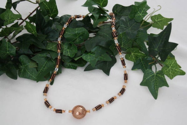 Kette "braune Drahtkugel"   K27