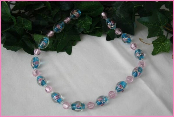 Kette "rosa / blau"   K79